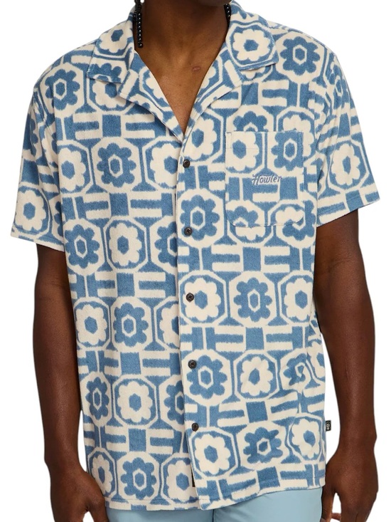 Howler Brothers Other - Howler Brothers Blue & White Floral Geometric Terry Shirt